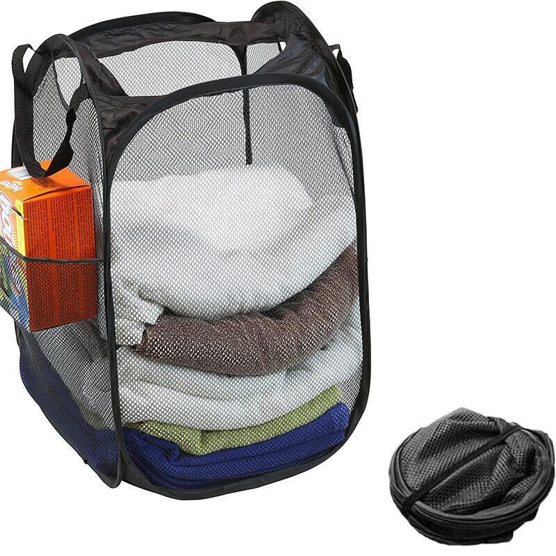 2 Pcs Foldable Mesh Laundry Hamper Basket | StorageOZ