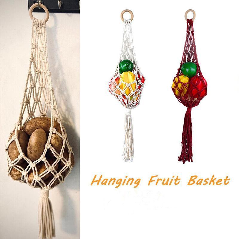 Hanging Rope Fruit Basket in Two Colours | StorageOZ