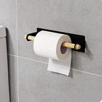 No Drill Black Towel and Roll Holder Rack | StorageOZ