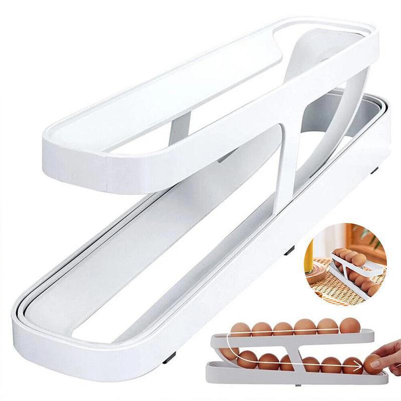 2 Tier Rolling Fridge Egg Dispenser Rack | StorageOZ
