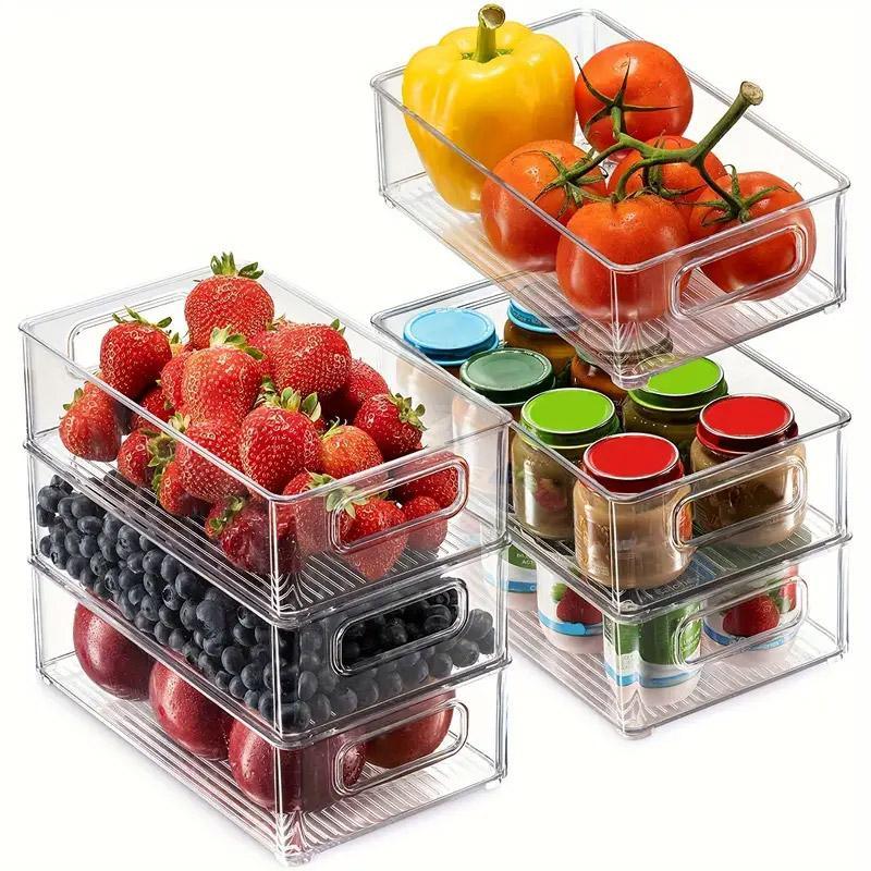 6 Pcs Clear Fridge Storage Boxes Set Set | StorageOZ
