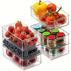 6 Pcs Clear Fridge Storage Boxes Set Set | StorageOZ