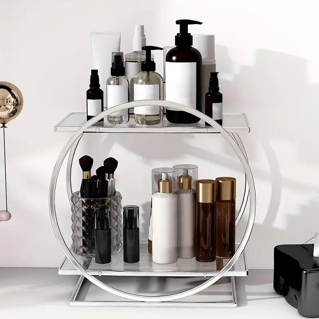 2 Tier Circular Cosmetics Rack Two Colours | StorageOZ