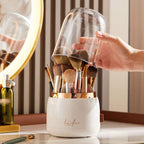 Makeup Brush Holder with a Clear Dome Lid | StorageOZ