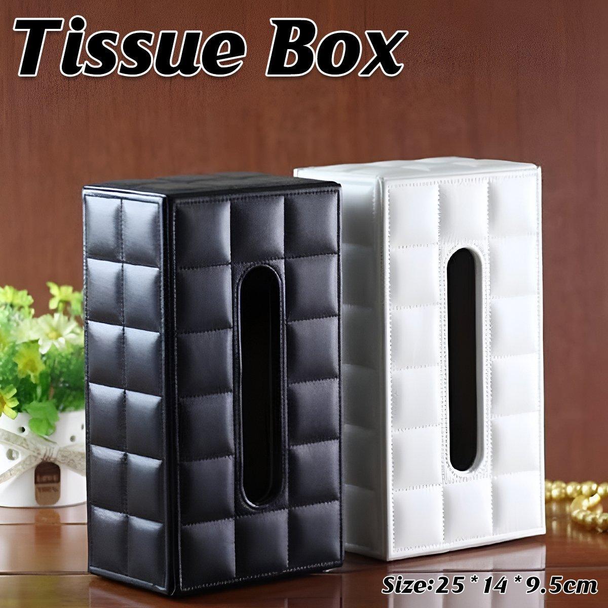 Quilted Leather Tissue Box in Two Colours | StorageOZ
