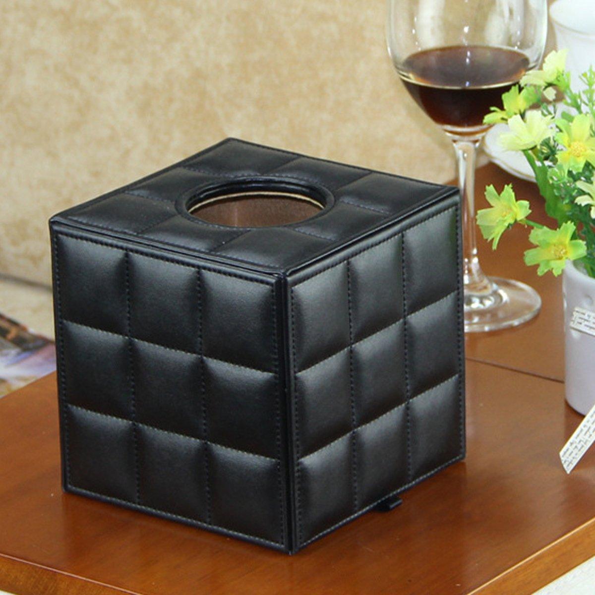 Square PU Leather Tissue Box Cover Holder | StorageOZ