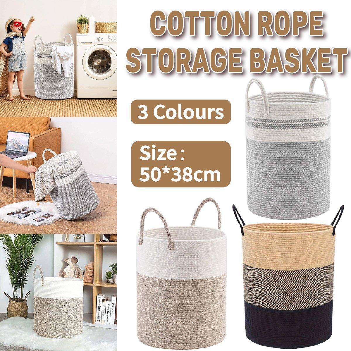 Cotton Rope Storage Basket Three Colourways | StorageOZ