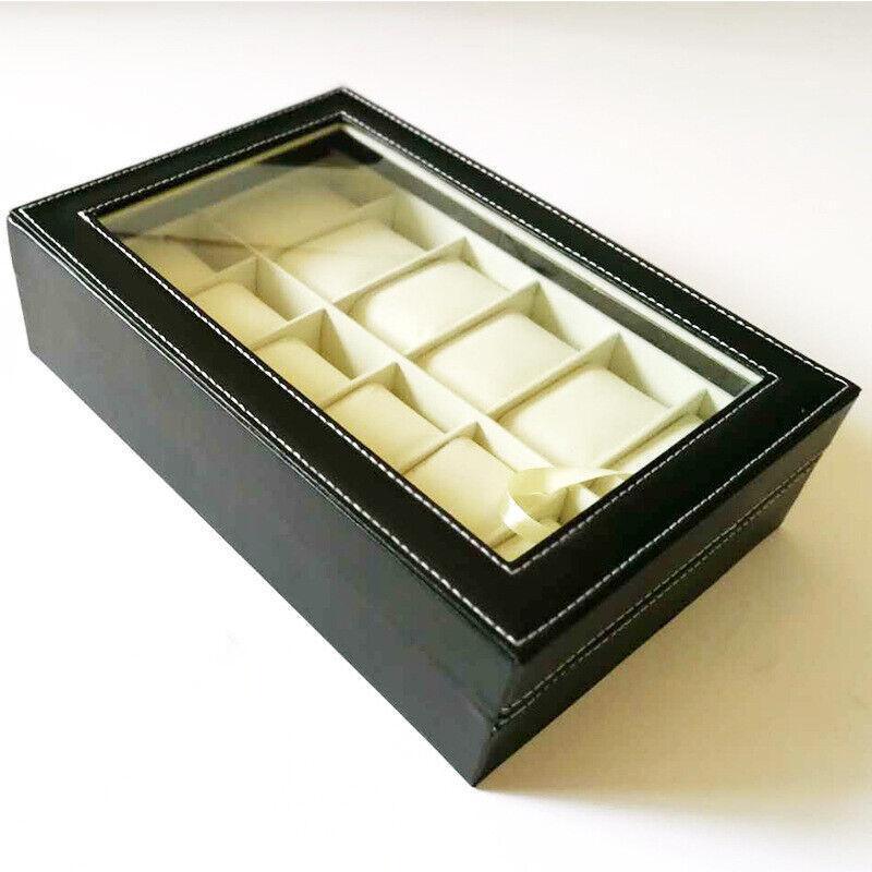 12 Grid Leather Watch Jewellery Display Box | StorageOZ