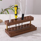 Wooden Desktop Organiser in Two Wood Tones | StorageOZ