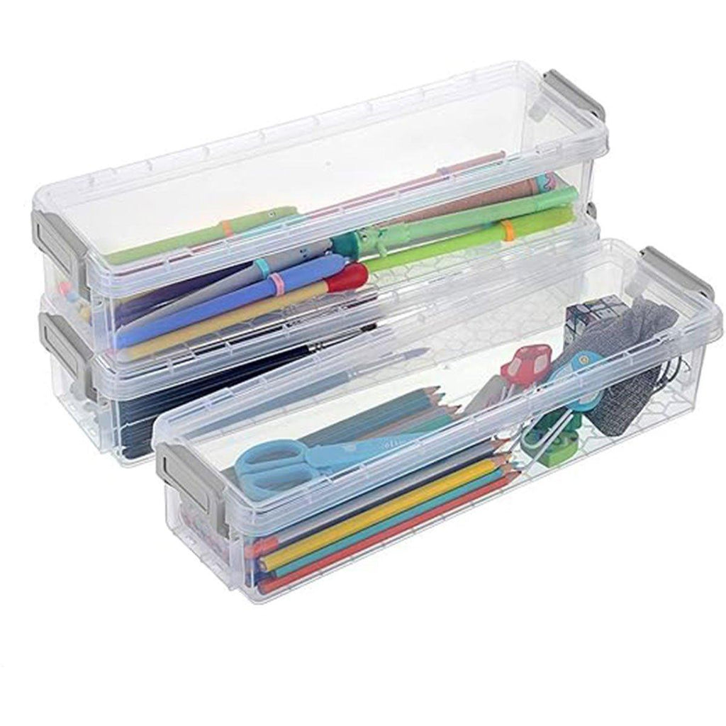 3 Pcs Clear Desktop Storage Boxes Six Colours | StorageOZ