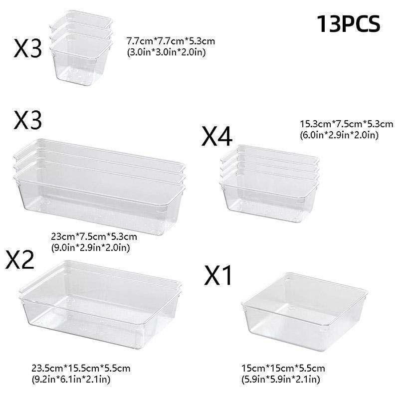 Clear Drawer Organiser Set in Three Packs | StorageOZ