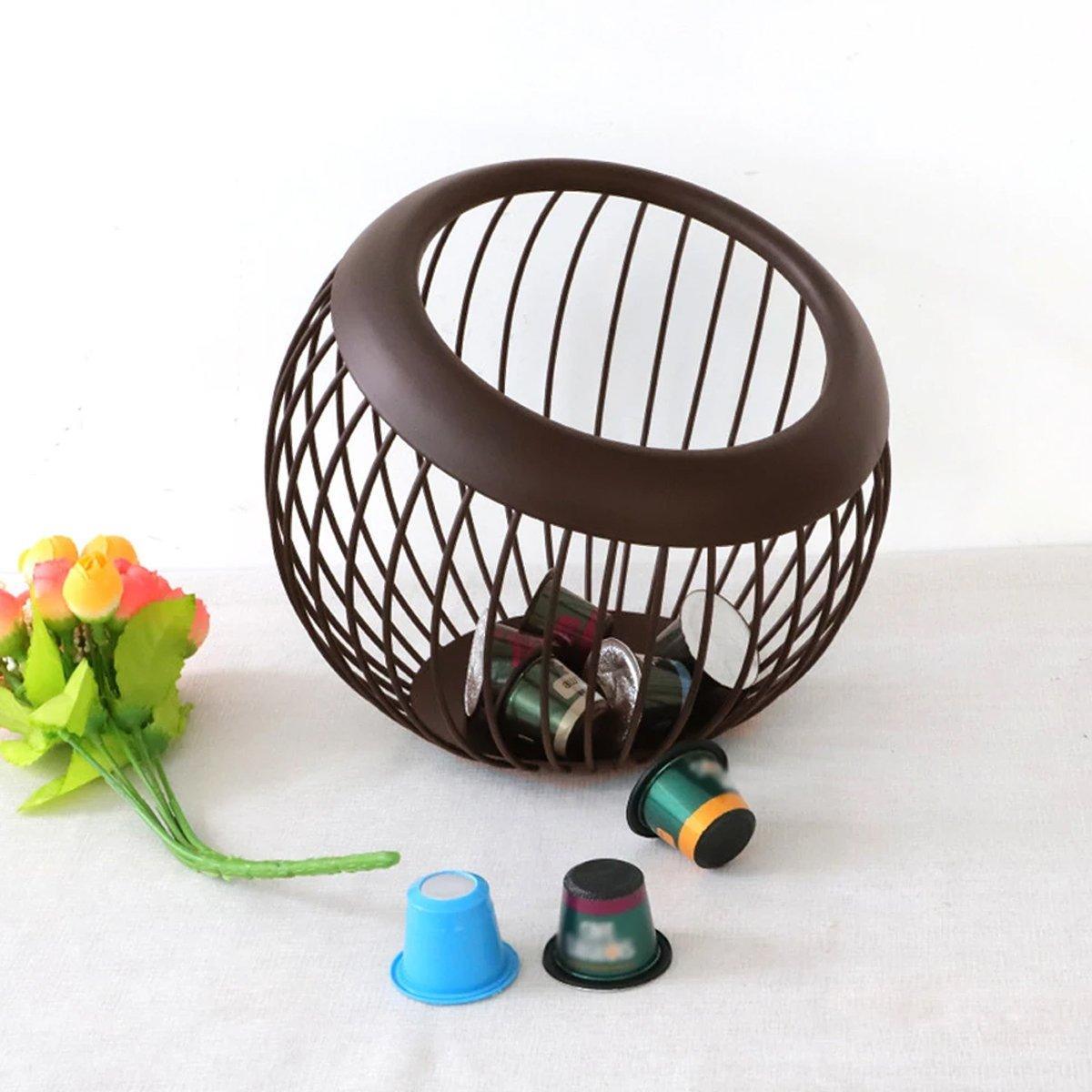 Brown Iron Fruit Storage Basket with Open Wire | StorageOZ