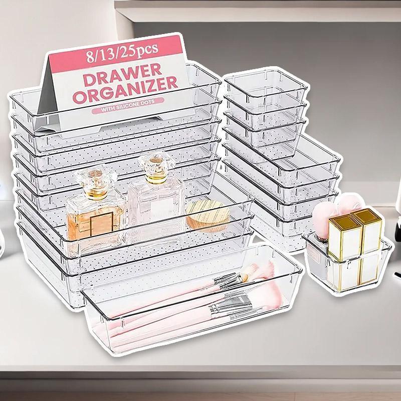 Clear Drawer Organiser Set in Three Packs | StorageOZ