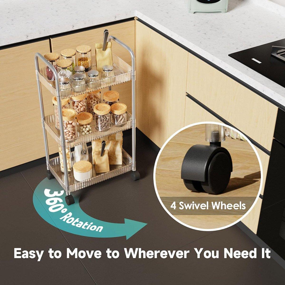 Mobile Acrylic Storage Rack 3 or 4 Tiers | StorageOZ
