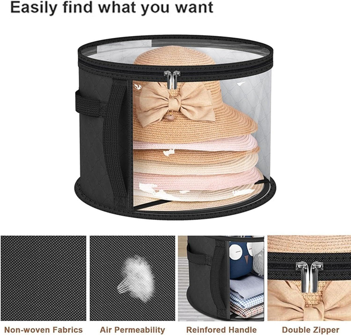 Round Hat Storage Bag for 7 Brimmed Hats | StorageOZ