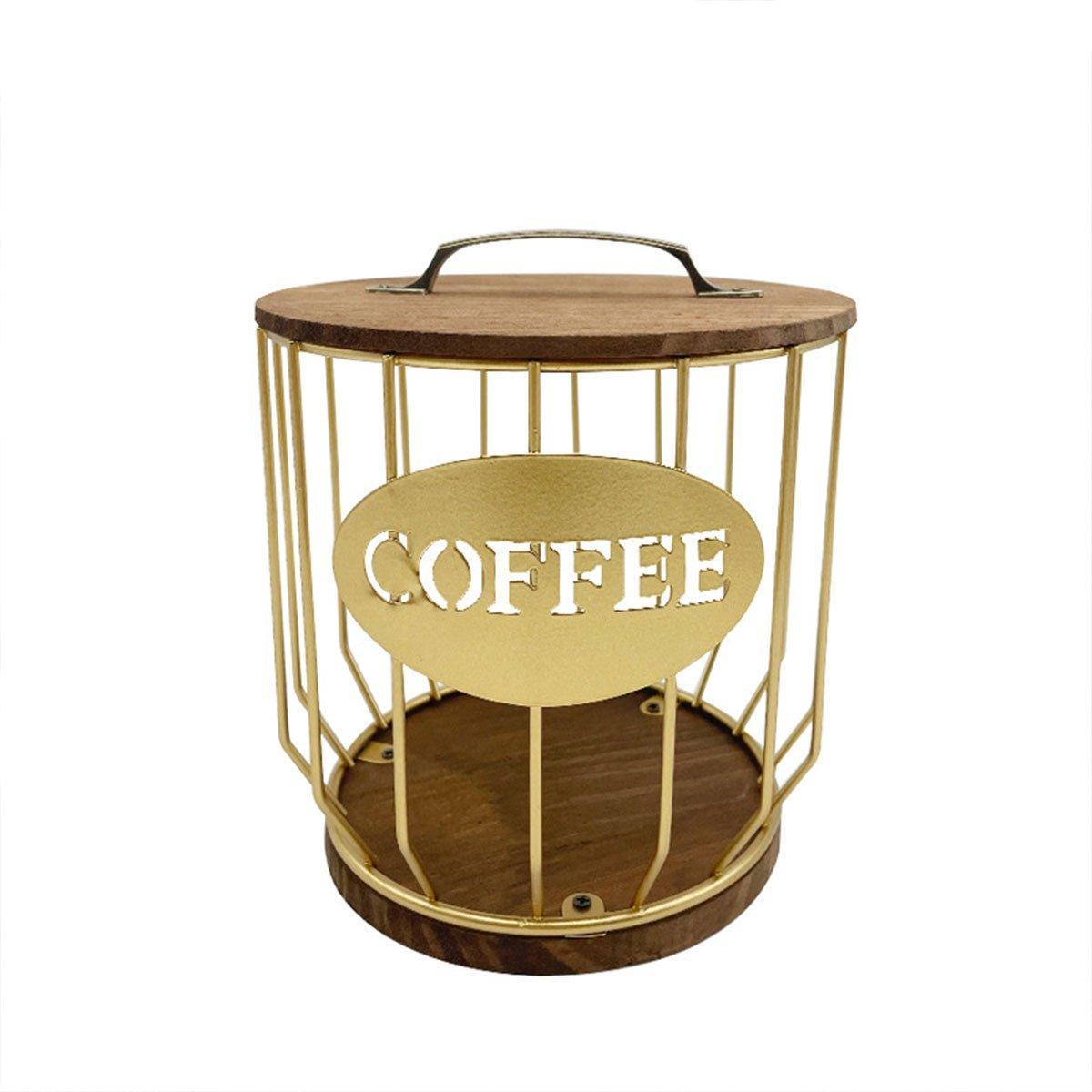 Iron Wood Coffee Capsule Basket Two Colours | StorageOZ