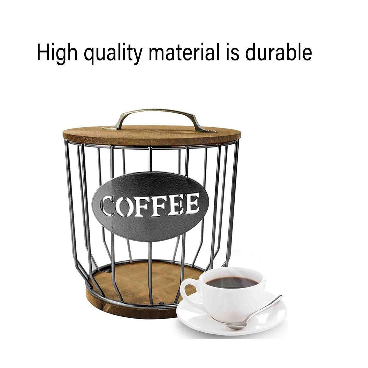 Iron Wood Coffee Capsule Basket Two Colours | StorageOZ