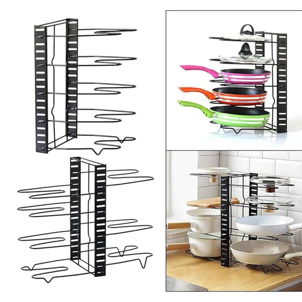 Vertical Iron Pot Lid Rack in Two Heights | StorageOZ