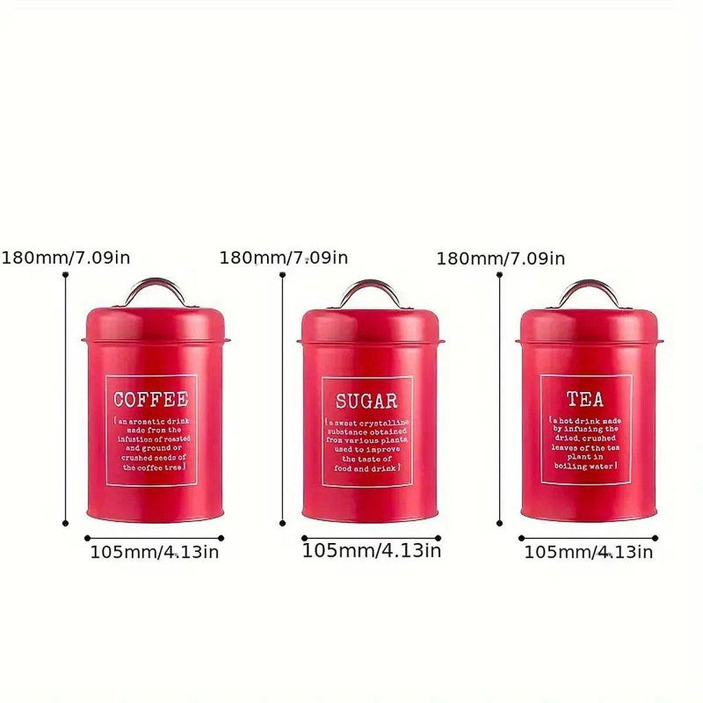 3 Pcs Sealed Kitchen Canister Jar Set Organiser | StorageOZ