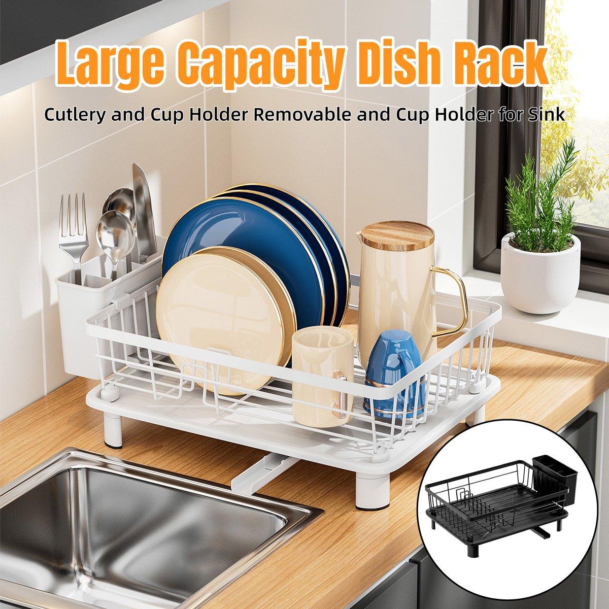 Kitchen Sink Dish Rack with Tray Two Colours | StorageOZ