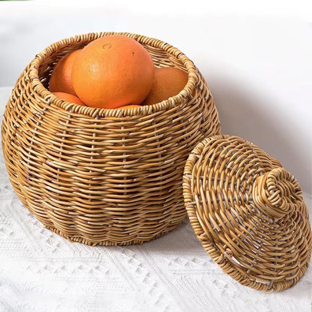 Lidded Rattan Style Basket With or Without Legs | StorageOZ