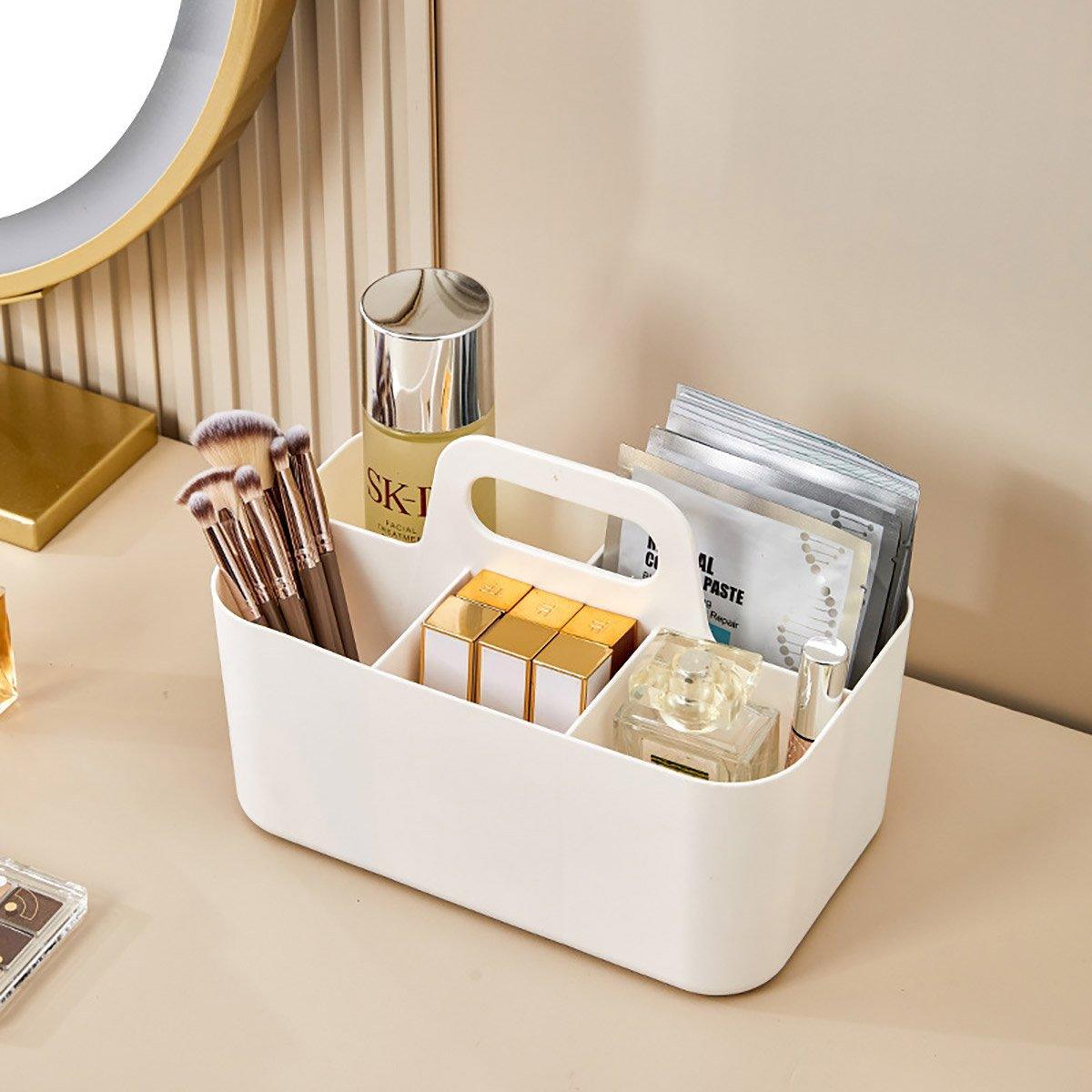 5 Compartment Desktop Box with Handle Two Colours | StorageOZ