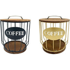 Iron Wood Coffee Capsule Basket Two Colours | StorageOZ