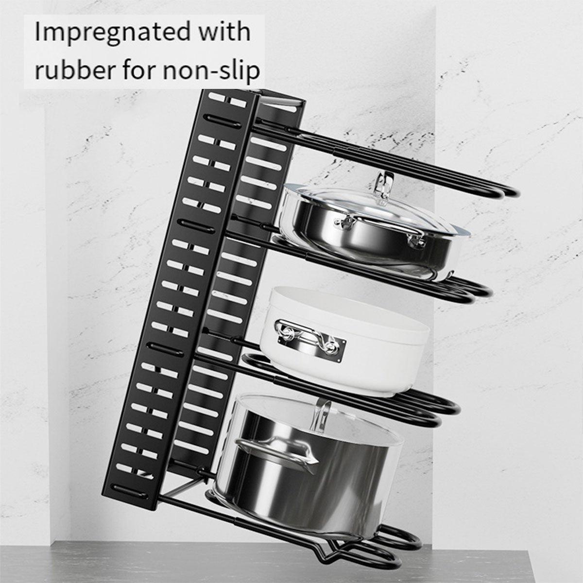 Vertical Iron Pot Lid Rack in Two Heights | StorageOZ
