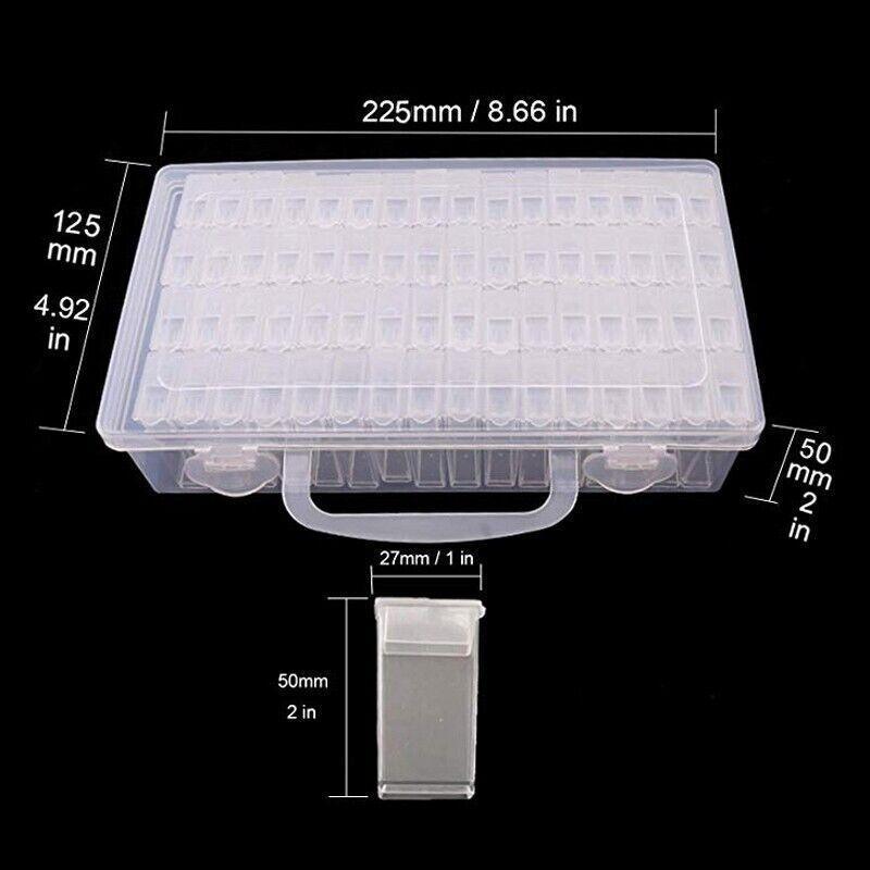 64 Grid Clear Plastic Craft Storage Box Case | StorageOZ