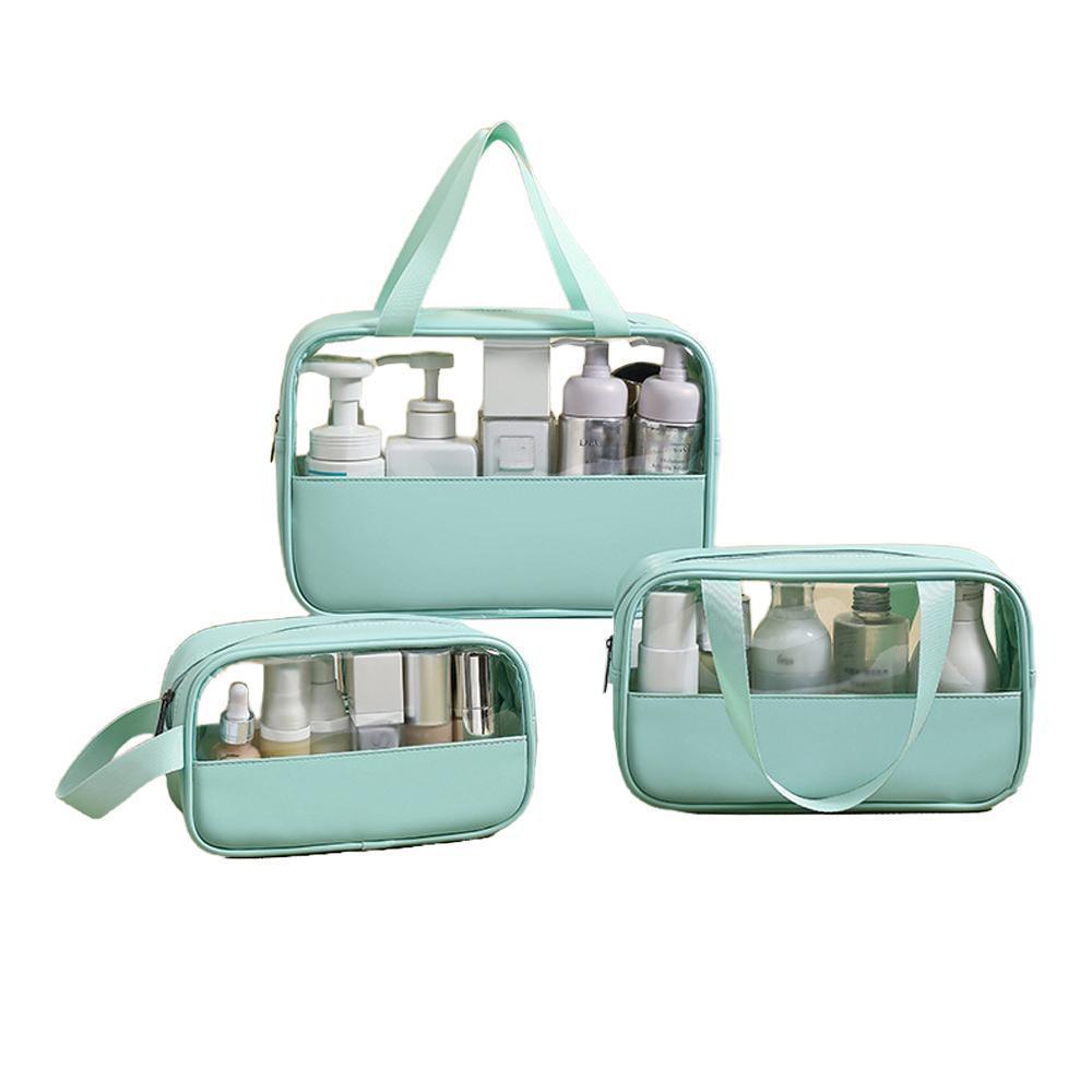 3 Pcs Clear PVC Makeup Bags in Five Colours | StorageOZ