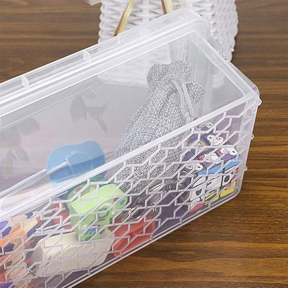 3 Pcs Clear Desktop Storage Boxes Six Colours | StorageOZ