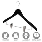 10 Pcs Wooden Clip Clothes Hangers Two Finishes | StorageOZ