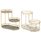Two Tier Metal Marble Tray Storage Rack Set | StorageOZ