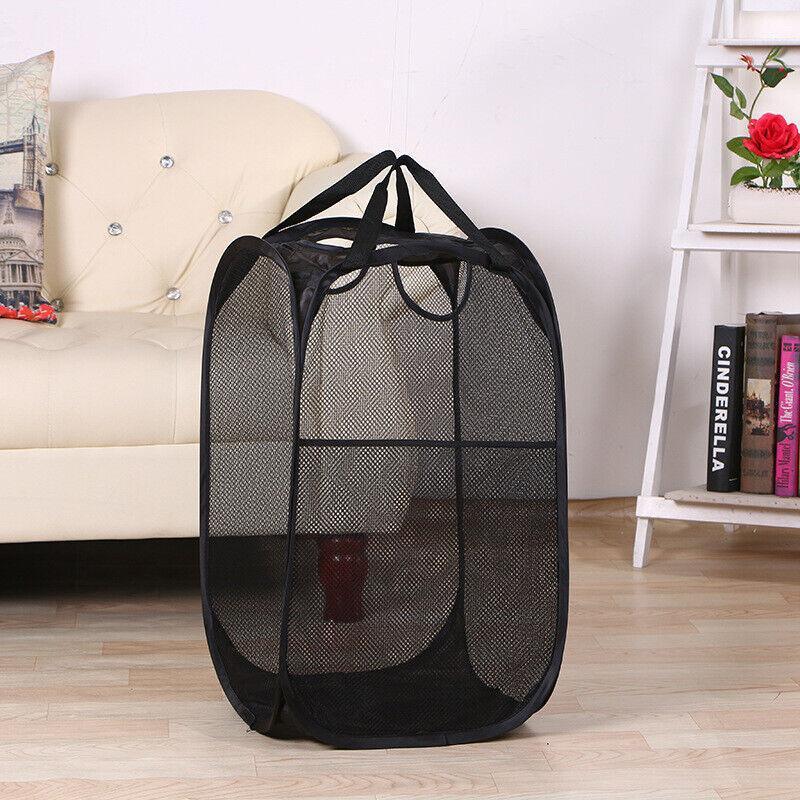 2 Pcs Foldable Mesh Laundry Hamper Basket | StorageOZ