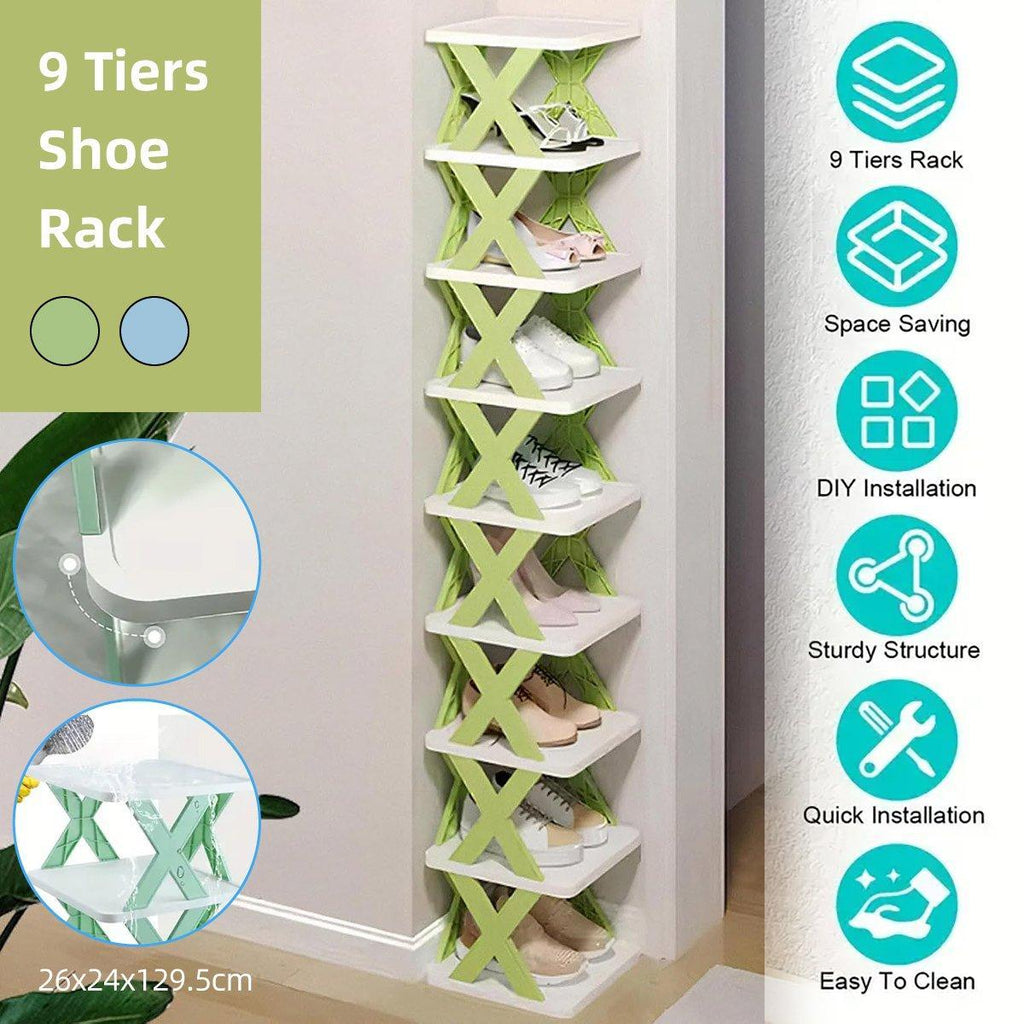 9 Tier Compact Shoe Rack for Narrow Spaces | StorageOZ