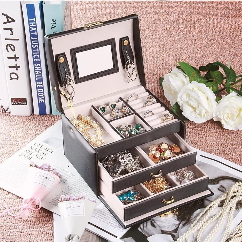 Two Drawer Velvet Jewellery Box Two Colours | StorageOZ