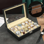 12 Grid Leather Watch Jewellery Display Box | StorageOZ