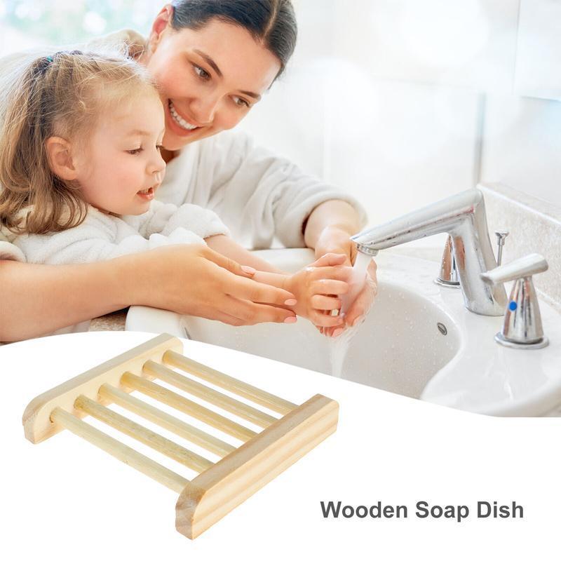10 Pcs Bamboo Soap Holder Drain Rack Set | StorageOZ