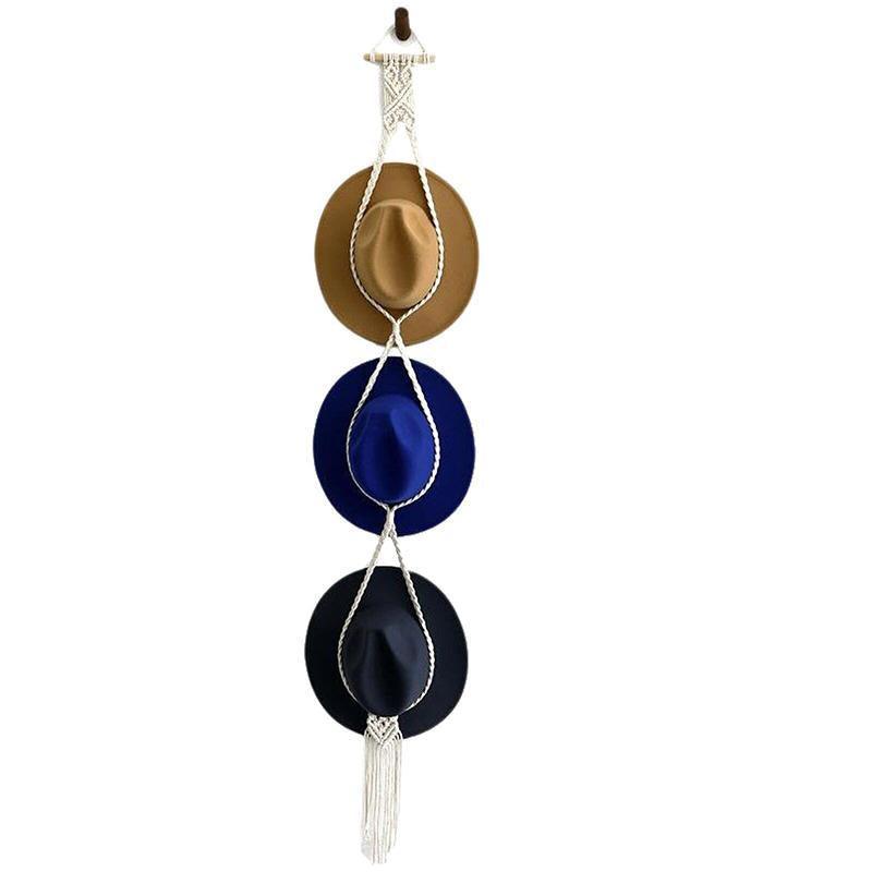 Cotton Rope Hat Rack in Four Pack Options | StorageOZ