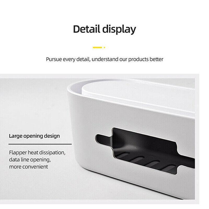 Lid Cable Management Box in Grey or White | StorageOZ