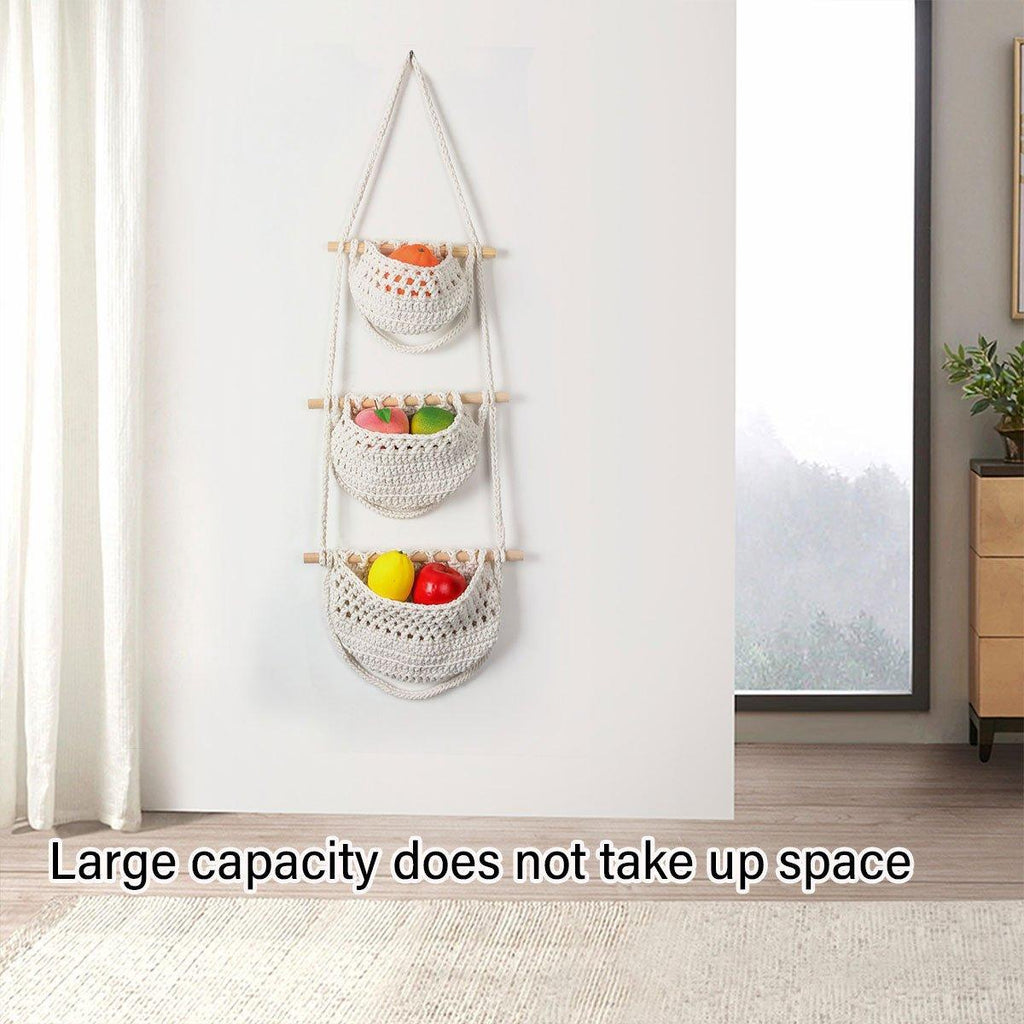 3 Layer Cotton Rope Wall Basket Two Colours | StorageOZ