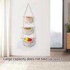 3 Layer Cotton Rope Wall Basket Two Colours | StorageOZ