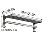 Punch Free Grey Aluminium Bathroom Towel Rack | StorageOZ