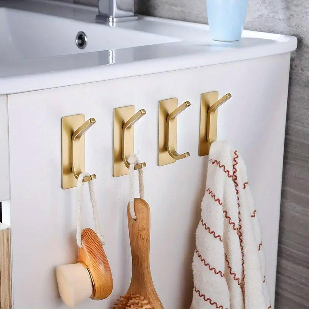 Stainless Steel Adhesive Hooks Gold or Silver | StorageOZ