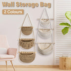 3 Layer Cotton Rope Wall Basket Two Colours | StorageOZ