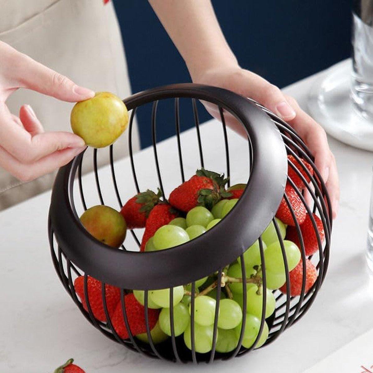 Brown Iron Fruit Storage Basket with Open Wire | StorageOZ