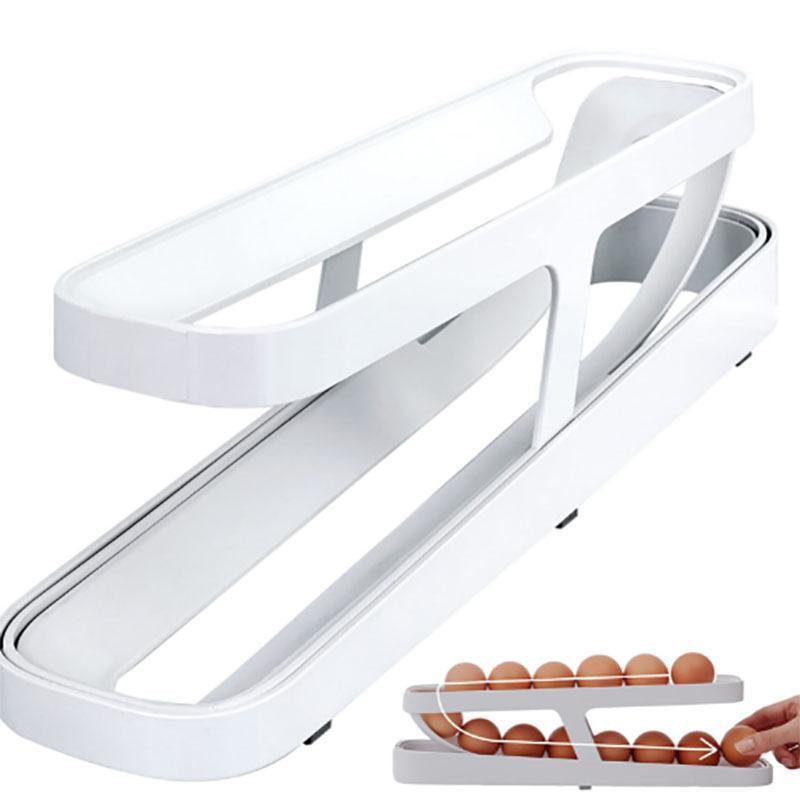 2 Tier Rolling Fridge Egg Dispenser Rack | StorageOZ