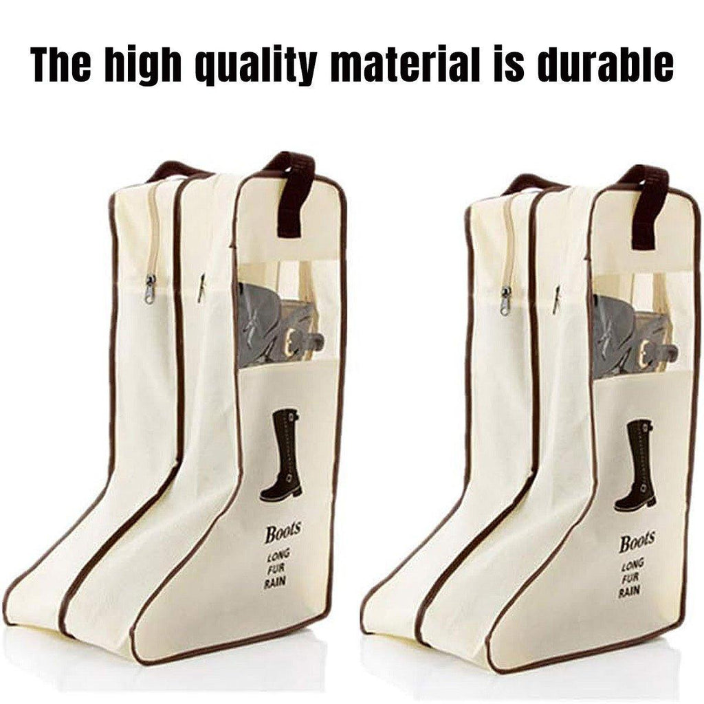 Home 4 Pcs Beige Boot Shoe Storage Bag Set | StorageOZ