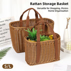 Rattan Style Woven Storage Basket Two Sizes | StorageOZ