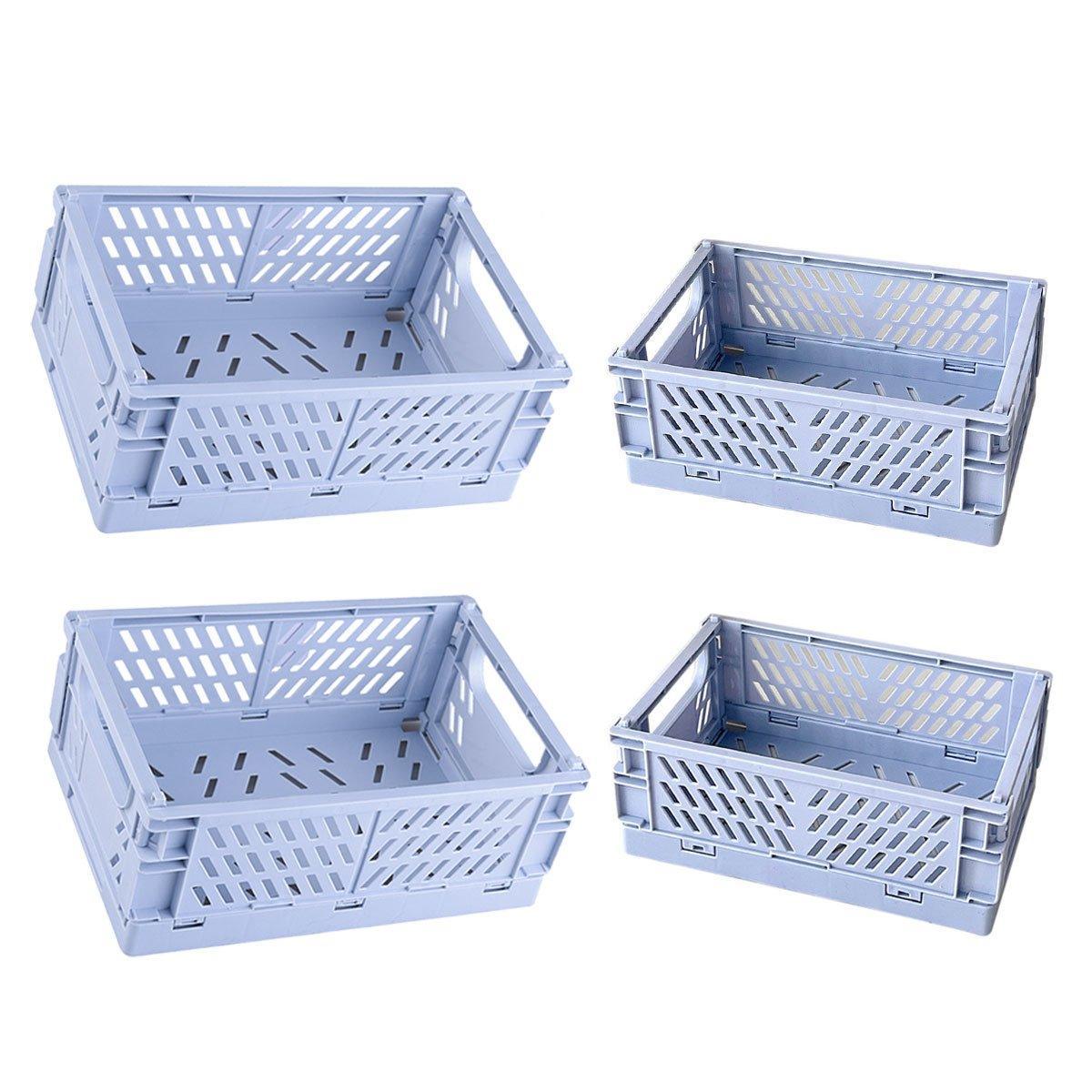 4 Pcs Stackable Storage Baskets Two Colours | StorageOZ
